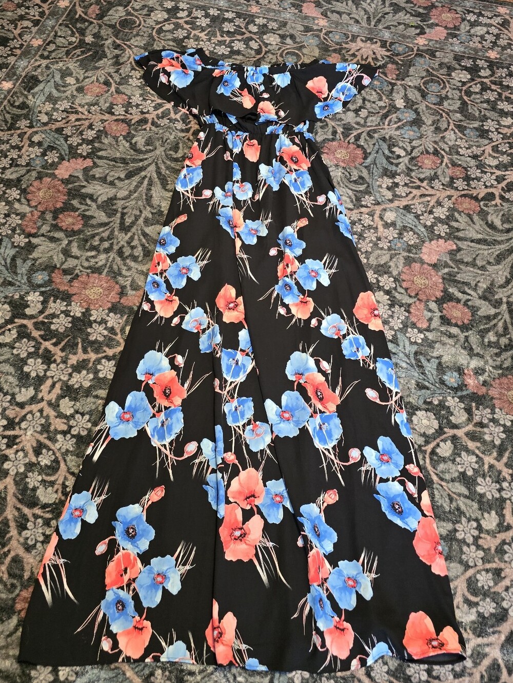 David & Dani Floral Off Shoulder Maxi Dress Size
